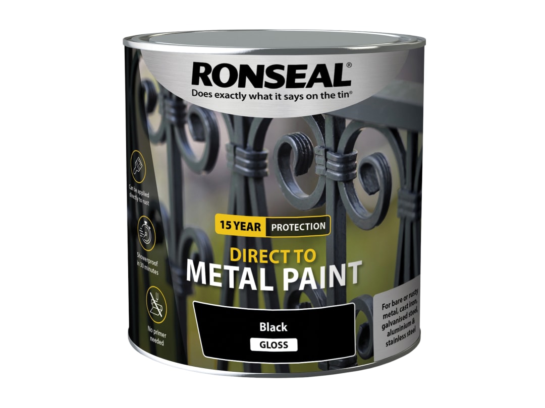 Ronseal Direct to Metal Paint Black Gloss 2.5 litre 39212