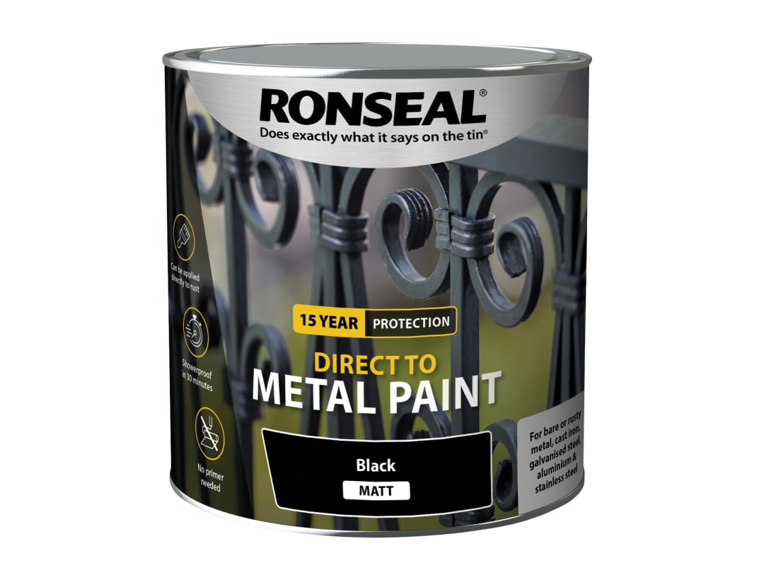 Ronseal Direct to Metal Paint Black Matt 2.5 litre 39214