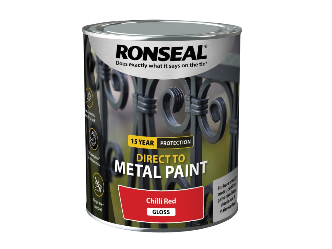 Ronseal Direct to Metal Paint Chilli Red Gloss 750ml 39210