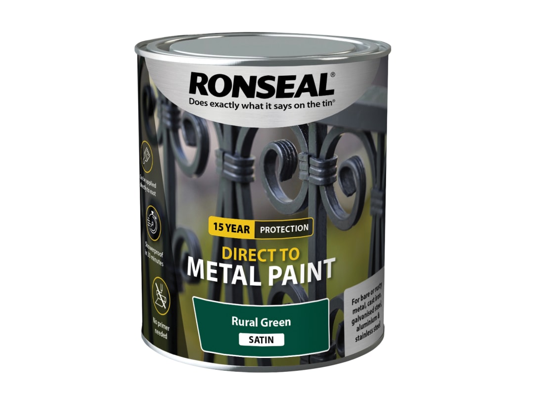 Ronseal Direct to Metal Paint Rural Green Satin 750ml 39203