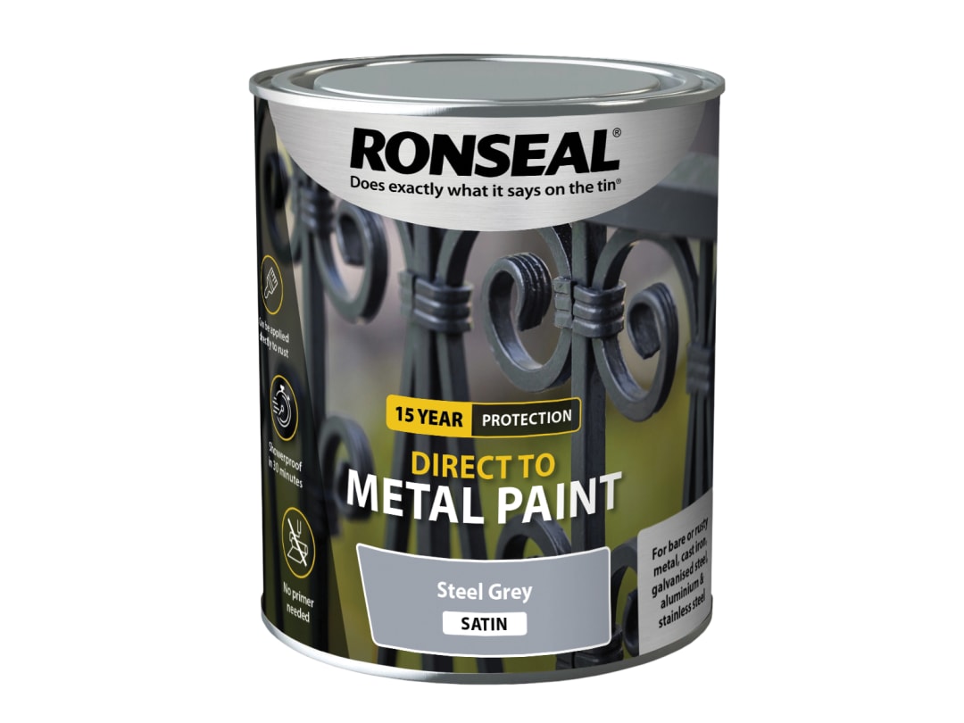 Ronseal Direct to Metal Paint Steel Grey Satin 750ml 39205