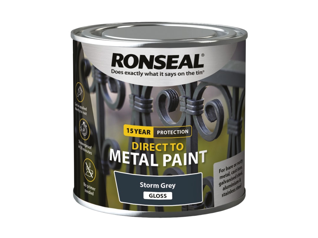 Ronseal Direct to Metal Paint Storm Grey Gloss 250ml 39190