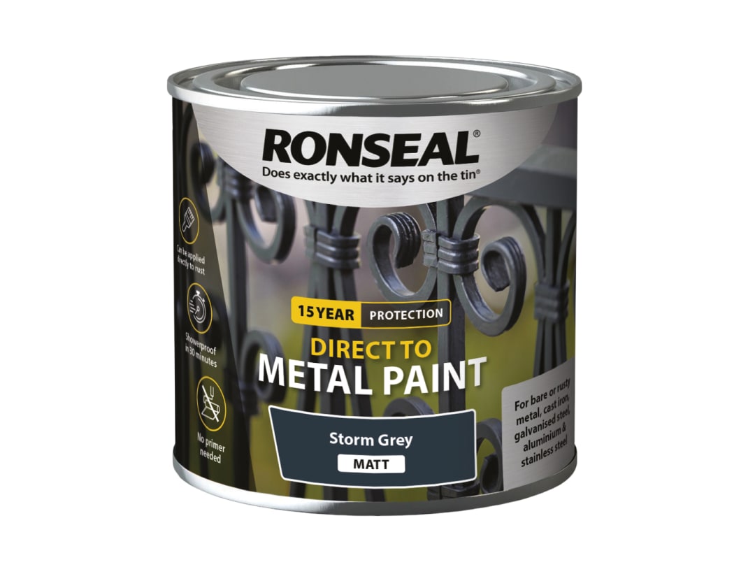 Ronseal Direct to Metal Paint Storm Grey Matt 250ml 39192