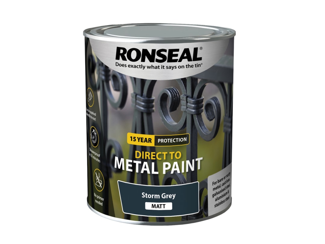Ronseal Direct to Metal Paint Storm Grey Matt 750ml 39209