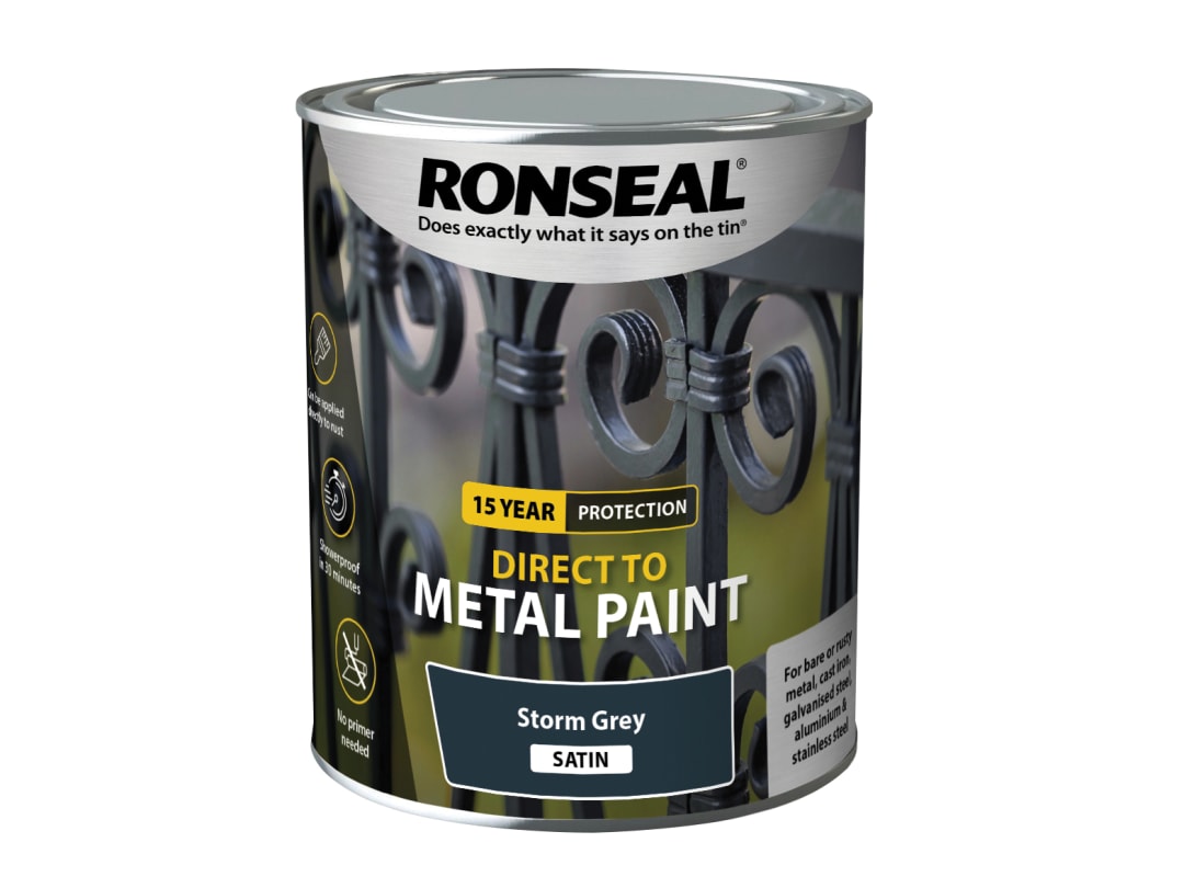 Ronseal Direct to Metal Paint Storm Grey Satin 750ml 39208