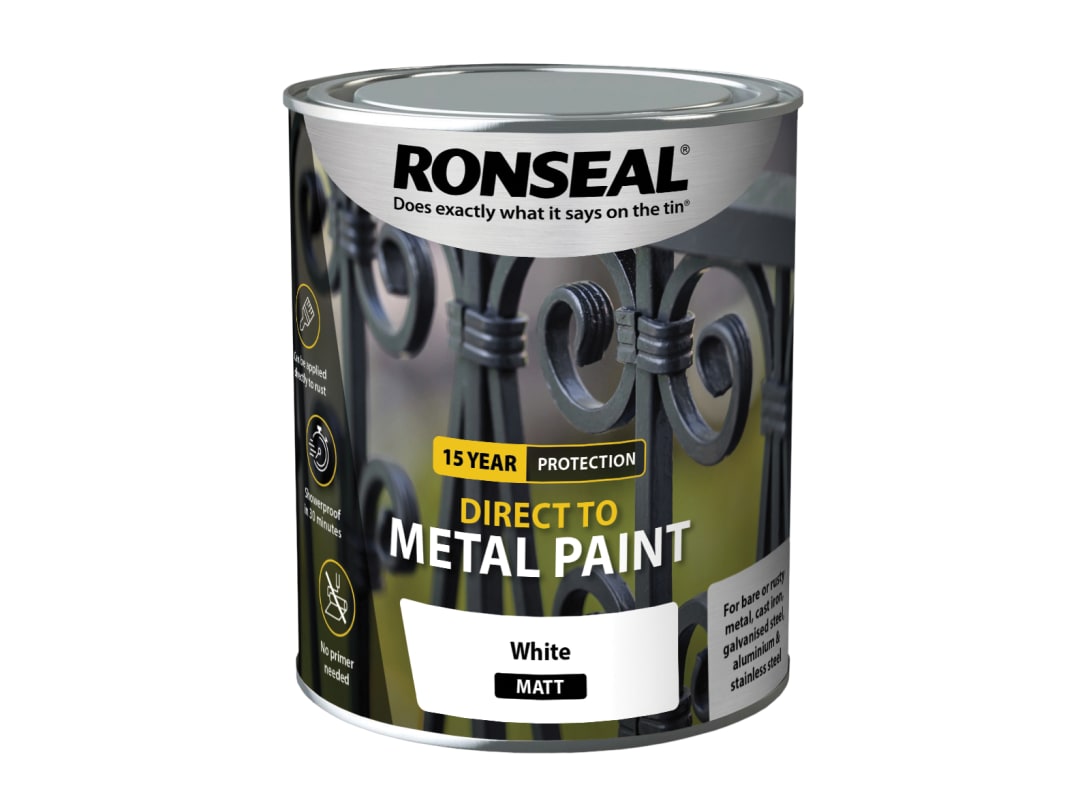 Ronseal Direct to Metal Paint White Matt 750ml 39201