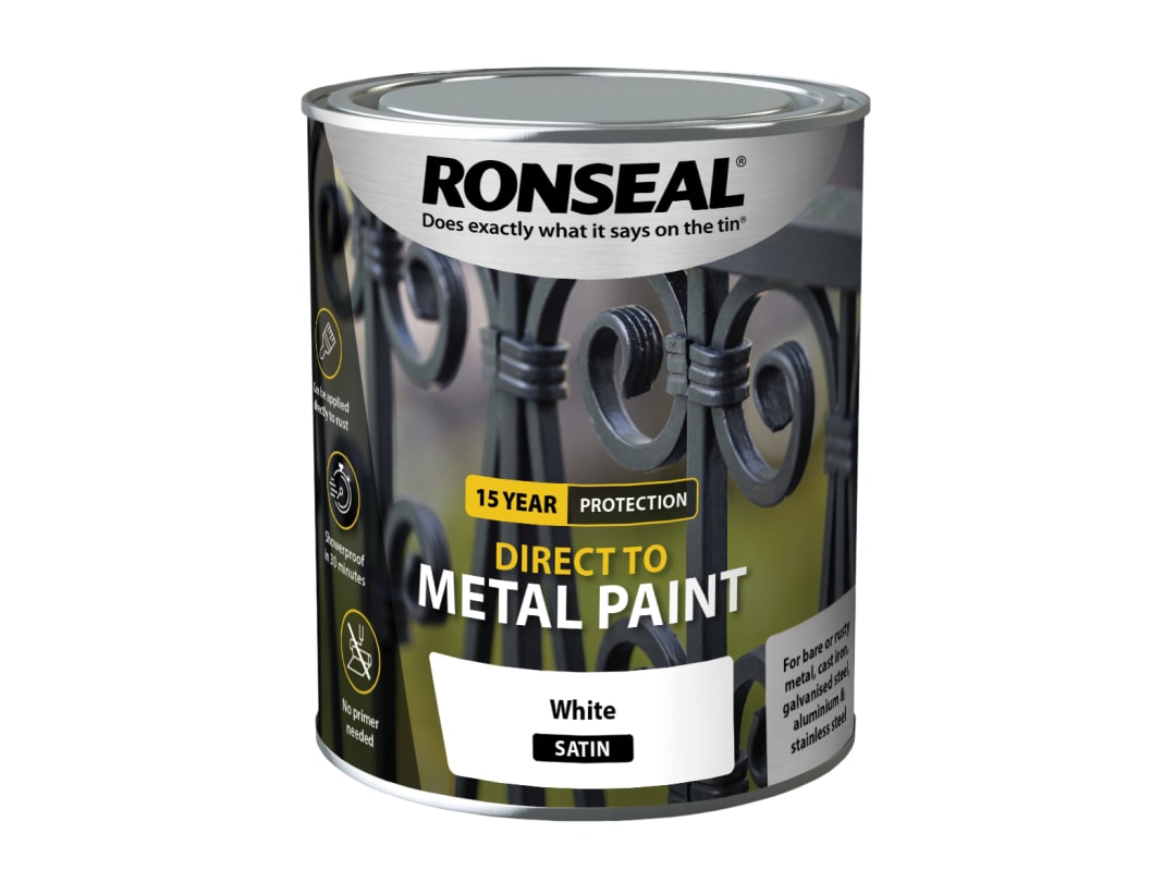 Ronseal Direct to Metal Paint White Satin 750ml 39199