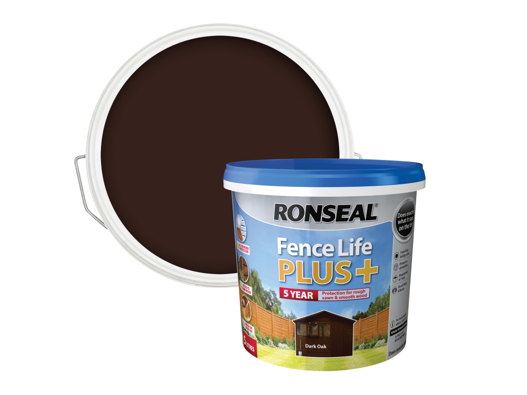 Ronseal Fence Life+ Dark Oak 5L 37623