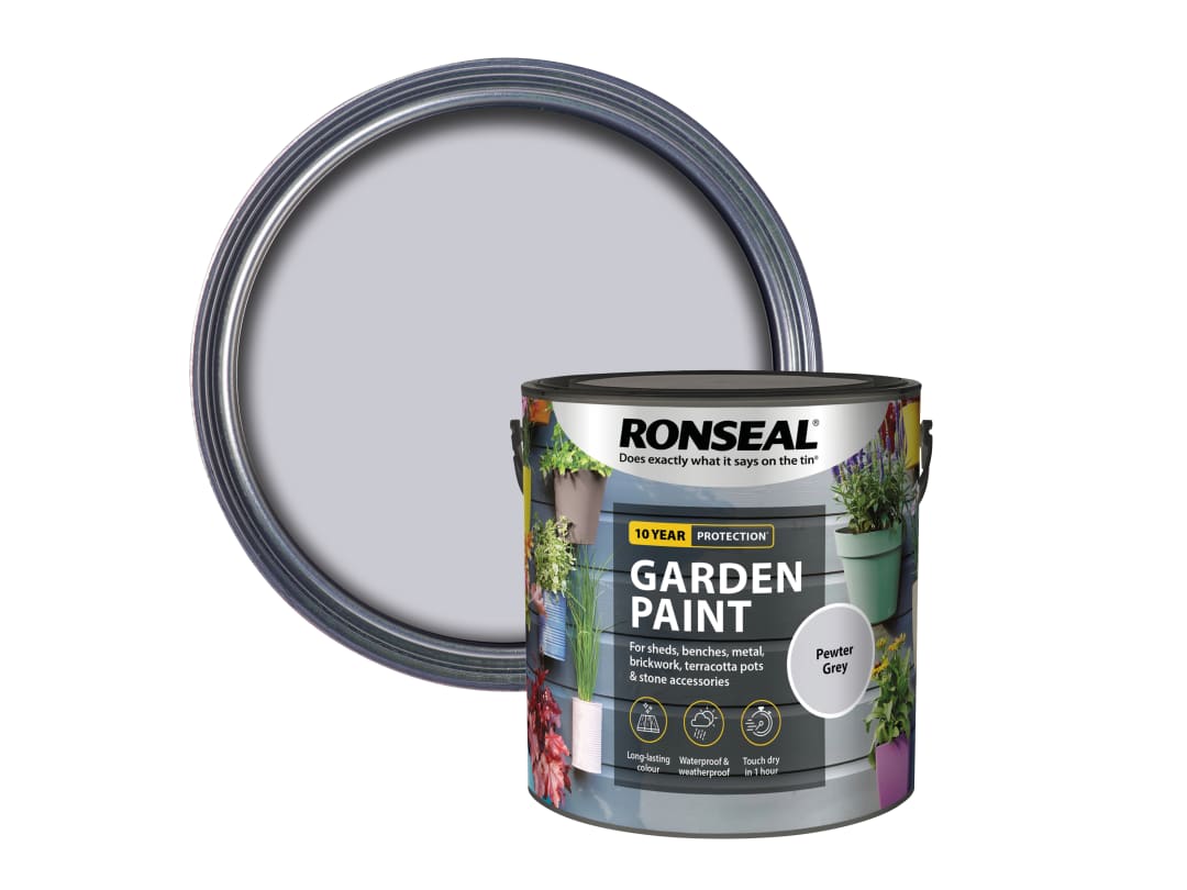 Ronseal Garden Paint Pewter Grey 2.5 litre 39444