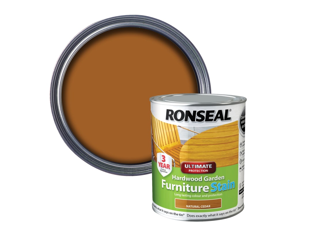 Ronseal Ultimate Protection Hardwood Garden Furniture Stain Natural Cedar 750ml 36427