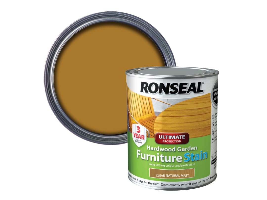 Ronseal Ultimate Protection Hardwood Garden Furniture Stain Natural Matt 750ml 36429