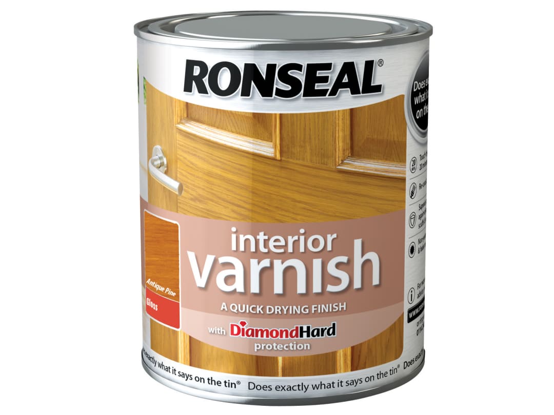 Ronseal Interior Varnish Quick Dry Gloss Antique Pine 750ml 36849