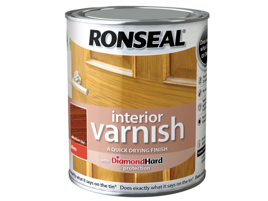 Ronseal Interior Varnish Gloss Medium Oak 250ml 36842