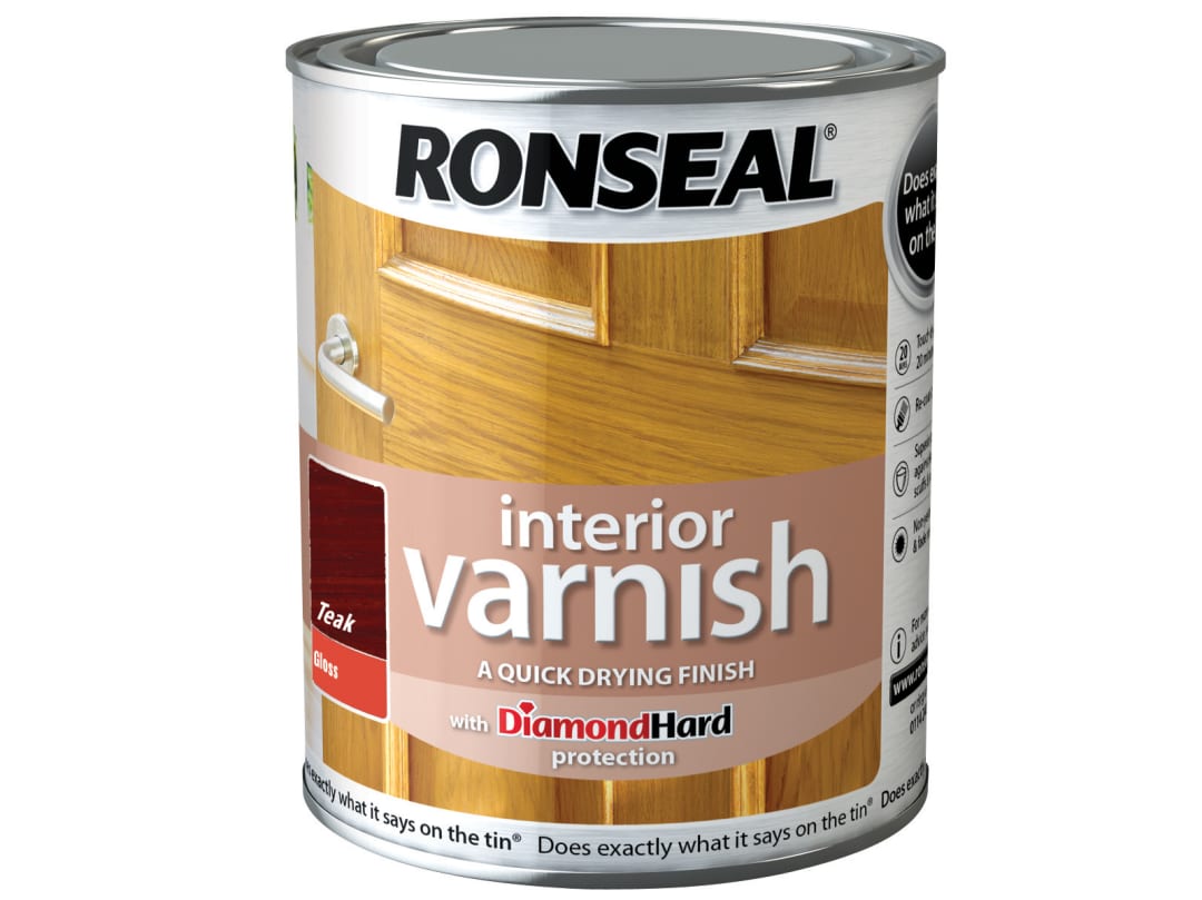 Ronseal Interior Varnish Quick Dry Gloss Teak 250ml 36845