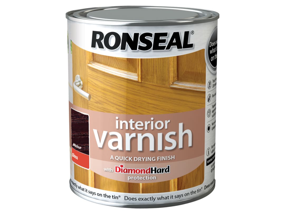 Ronseal Interior Varnish Quick Dry Gloss Walnut 750ml 36853
