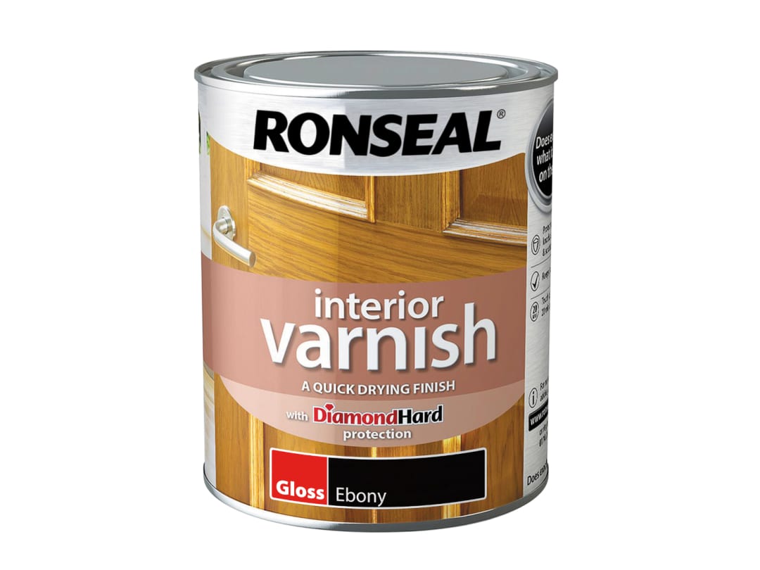 Ronseal Interior Varnish Quick Dry Gloss Ebony 750ml 39420