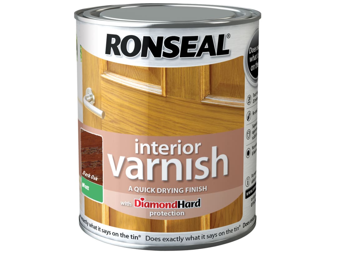 Ronseal Interior Varnish Quick Dry Matt Dark Oak 250ml 36857