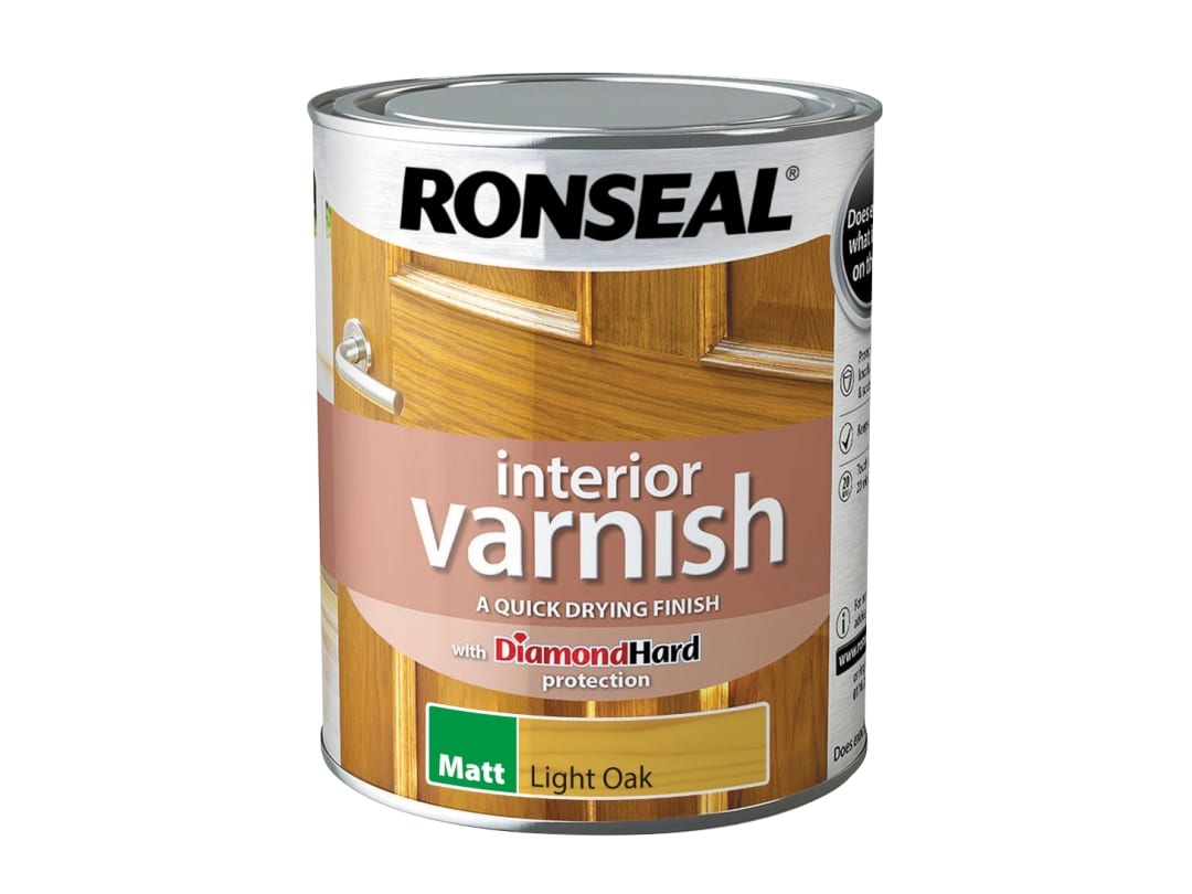 Ronseal Quick Dry Interior Varnish Matt Light Oak 750ml 39429 39429