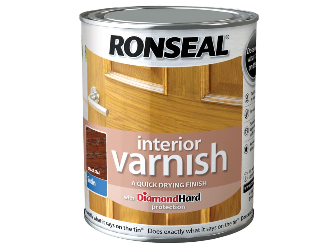 Ronseal Interior Varnish Satin Dark Oak 250ml 36826