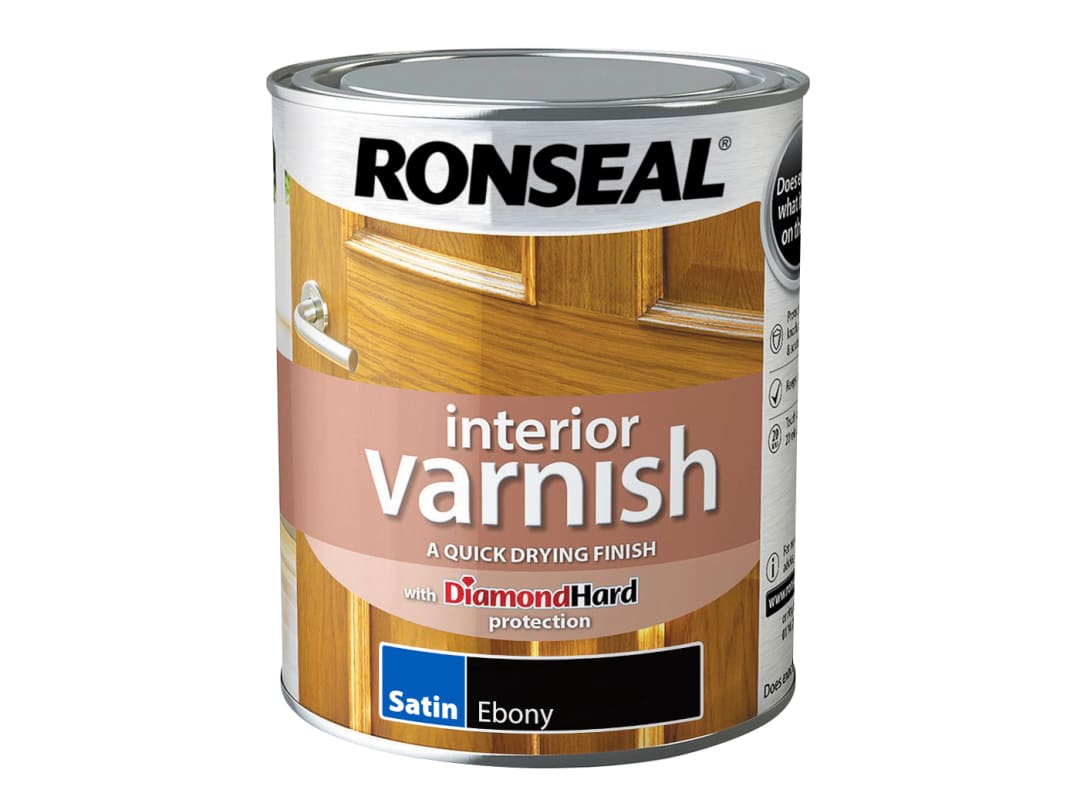 Ronseal Interior Varnish Quick Dry Satin Ebony 750ml 39432