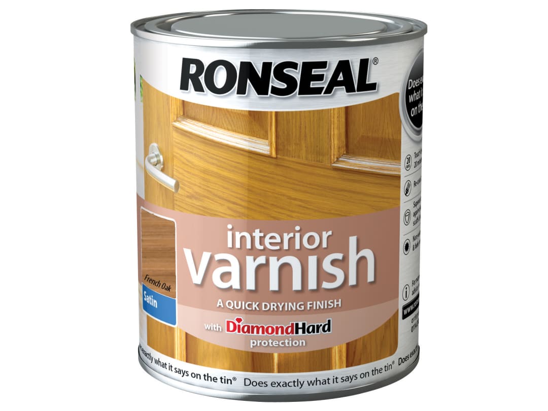 Ronseal Interior Varnish Satin French Oak 750ml 36835