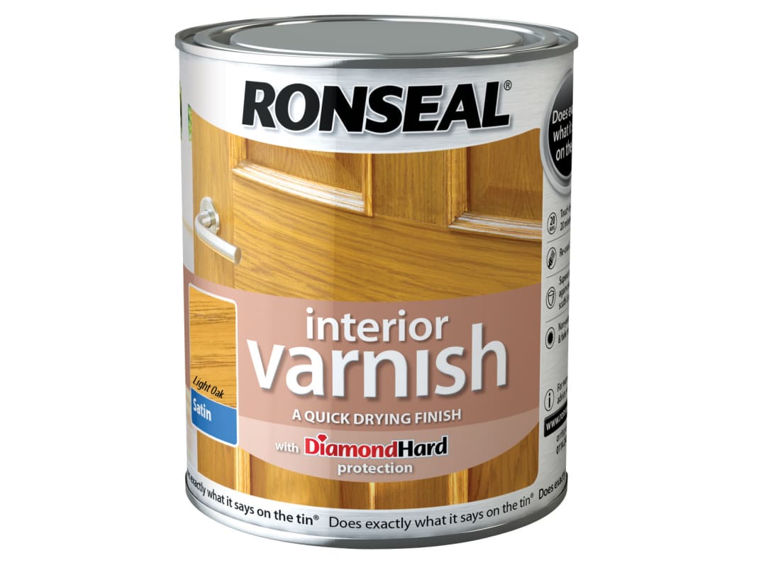 Ronseal Interior Varnish Satin Light Oak 250ml 36821