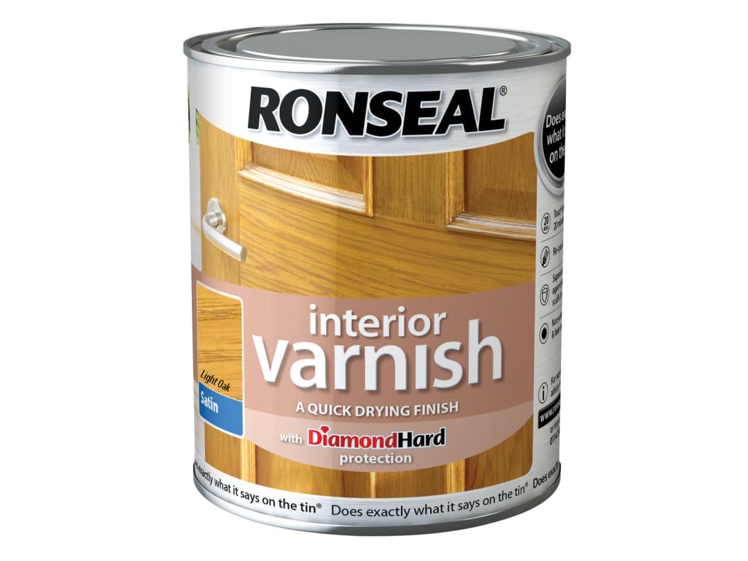 Ronseal Interior Varnish Satin Light Oak 750ml 36833