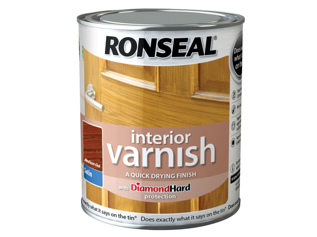 Ronseal Interior Varnish Satin Medium Oak 750ml 36836