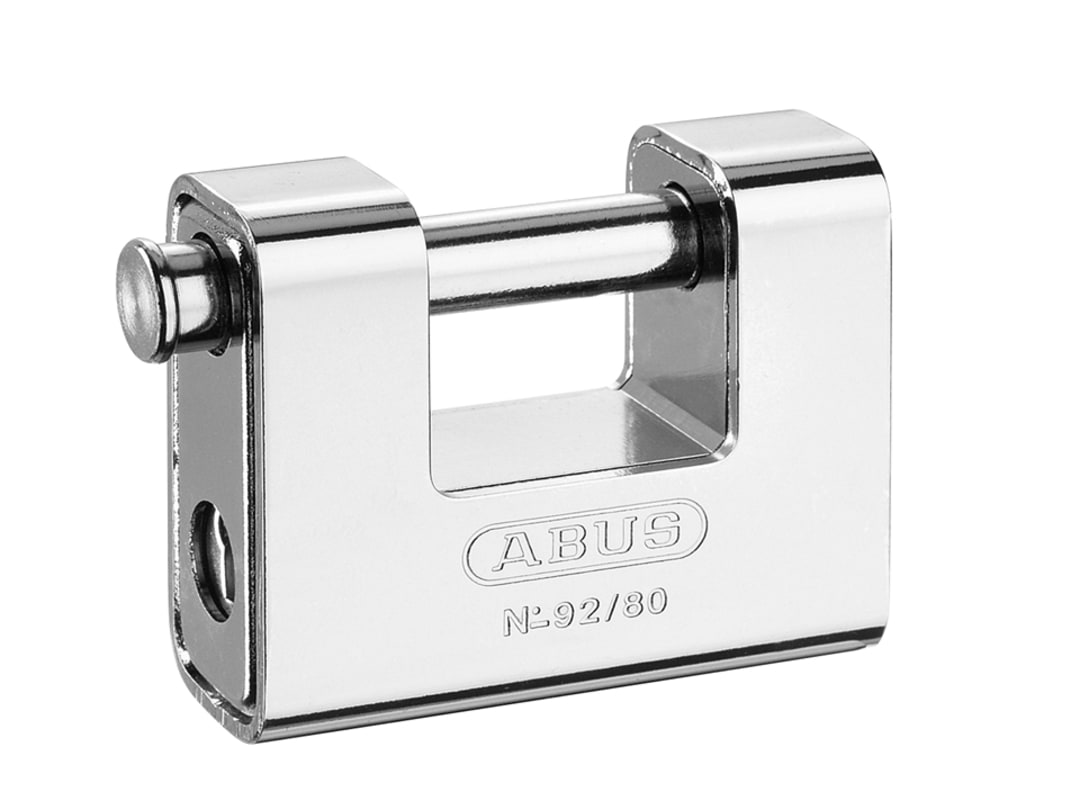 ABUS Mechanical 92/80mm Monoblock Brass Body Shutter Padlock Carded 10035214-01