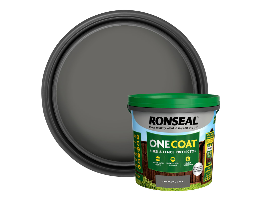 Ronseal One Coat Shed & Fence Protector Charcoal Grey 5L 50100 KCB.8174503.10800.81