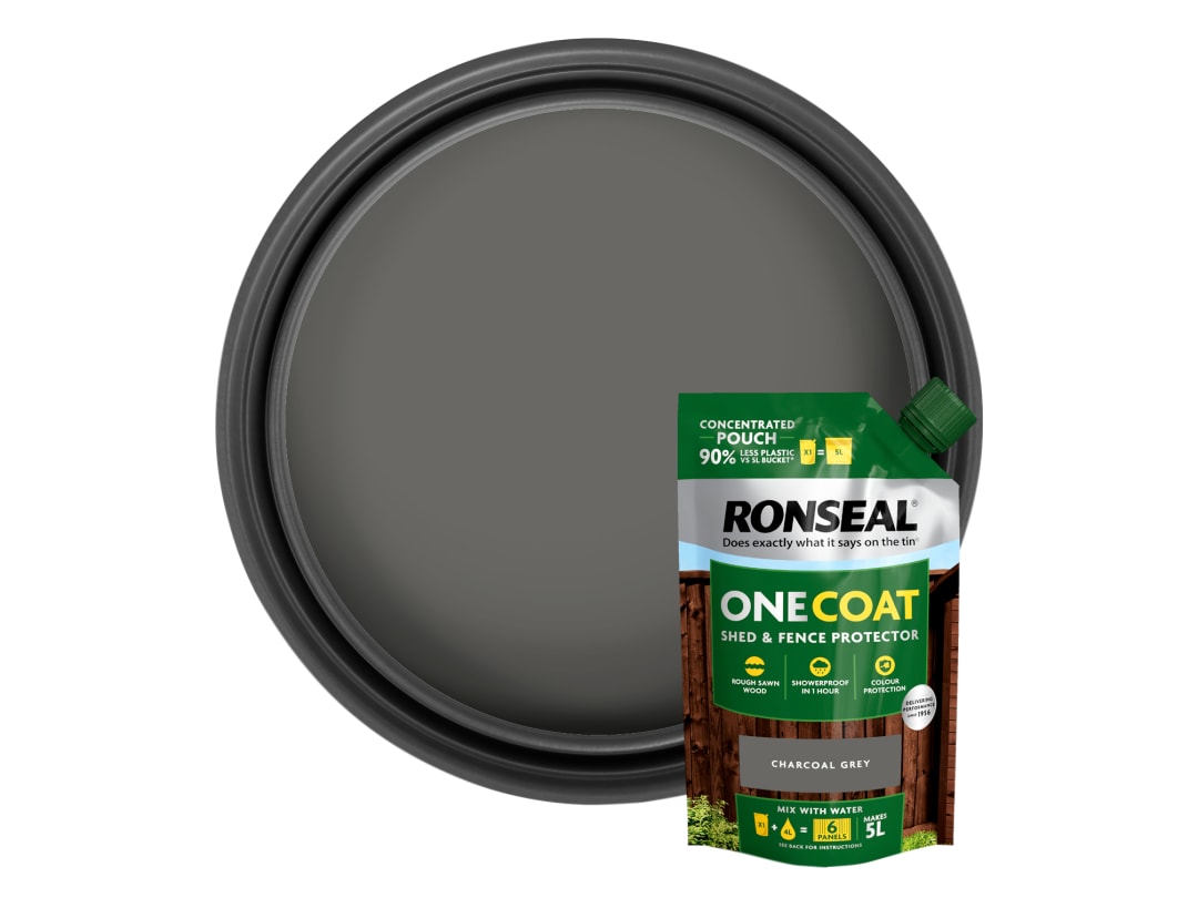 Ronseal One Coat Shed & Fence Refill Pouch Charcoal Grey 950ml KCB.8174503.10800.73