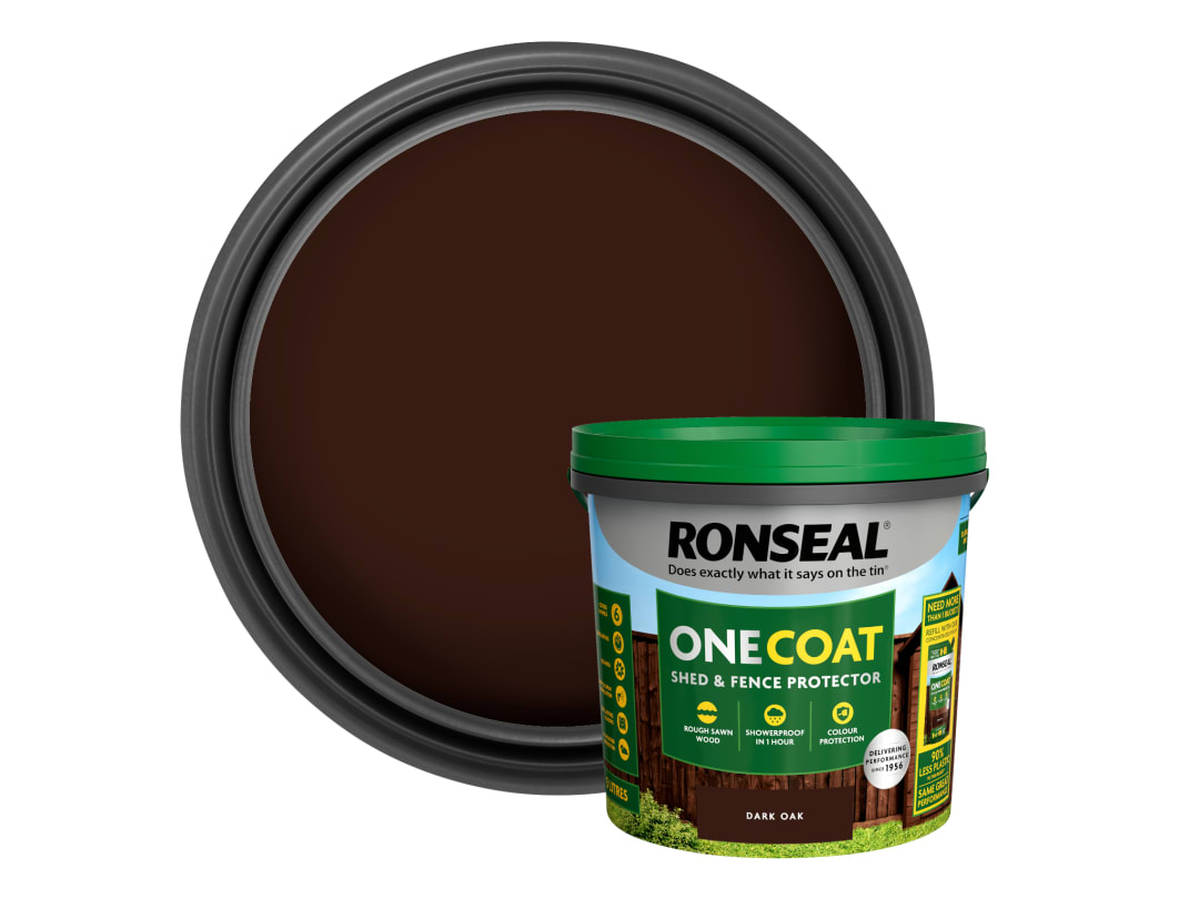 Ronseal One Coat Shed & Fence Protector Dark Oak 5L 10800 KCB.8174503.50100.81