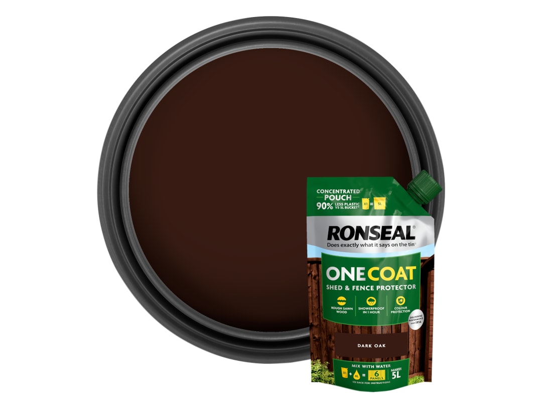 Ronseal One Coat Shed & Fence Refill Pouch Dark Oak 950ml KCB.8174503.50100.73