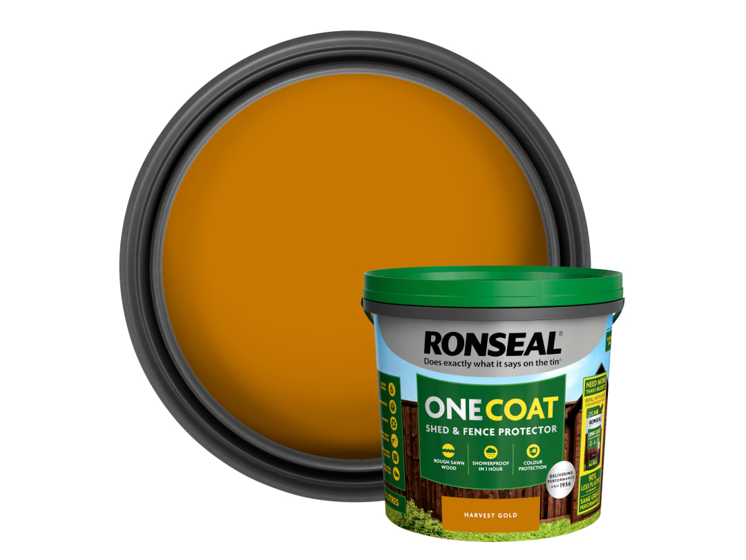 Ronseal One Coat Shed & Fence Protector Harvest Gold 5L 41100 KCB.8174503.41100.81