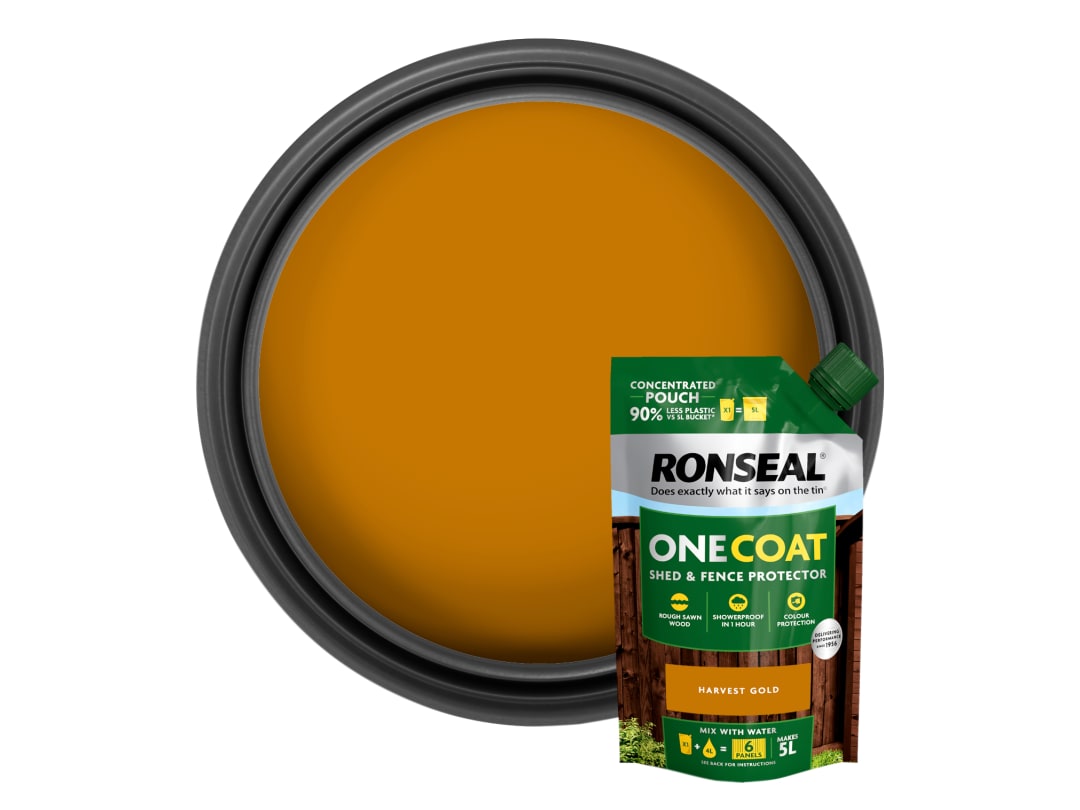 Ronseal One Coat Shed & Fence Refill Pouch Harvest Gold 950ml KCB.8174503.41100.73