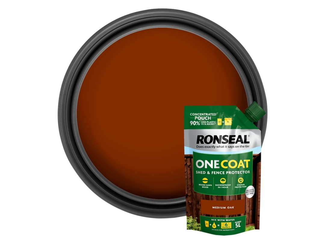 Ronseal One Coat Shed & Fence Refill Pouch Medium Oak 950ml KCB.8174503.40100.73