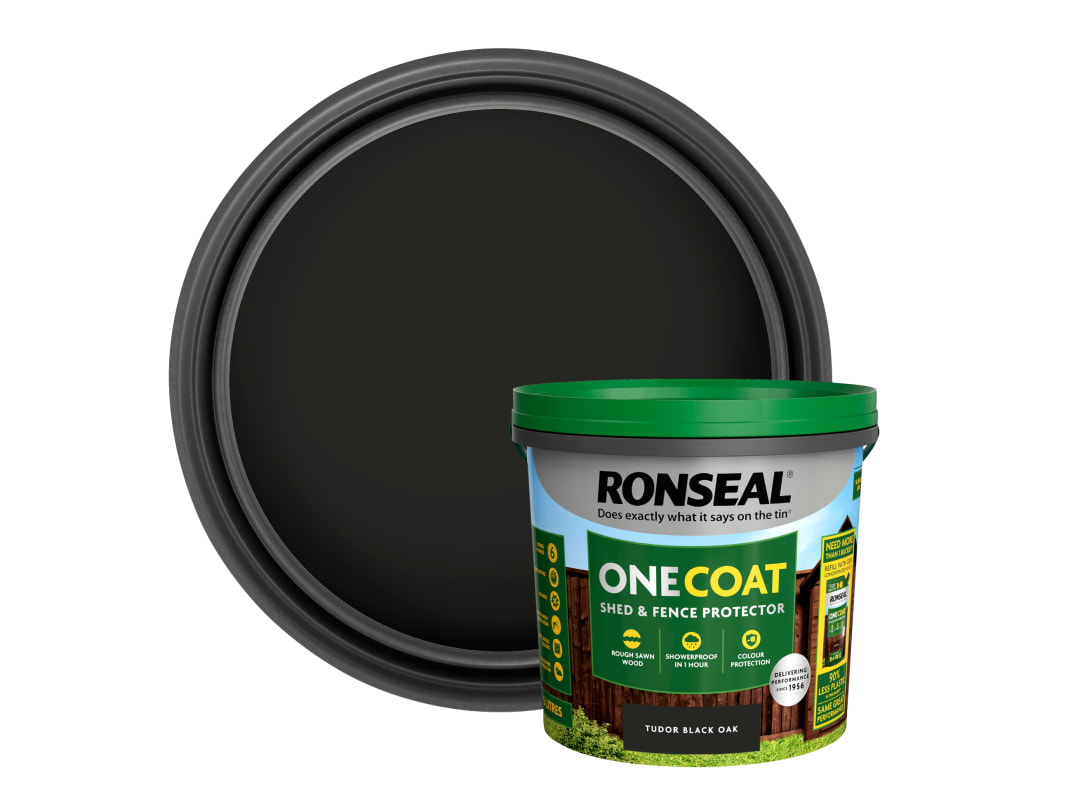Ronseal One Coat Shed & Fence Protector Tudor Black 5L 10400 KCB.8174503.10400.81