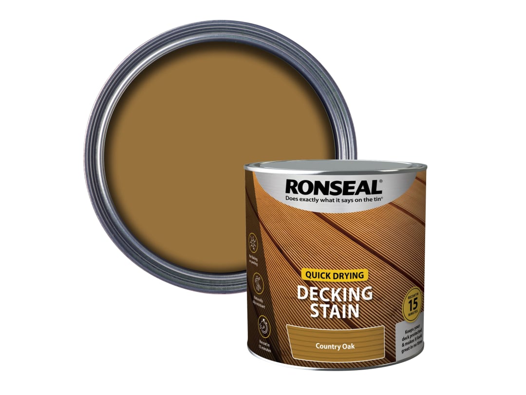 Ronseal Quick Drying Decking Stain Country Oak 2.5 litre 39077