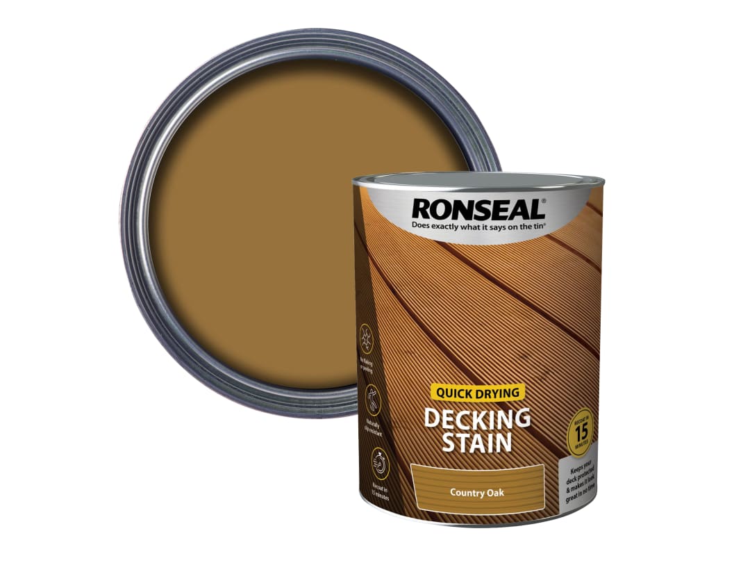 Ronseal Quick Drying Decking Stain Country Oak 5 litre 39084