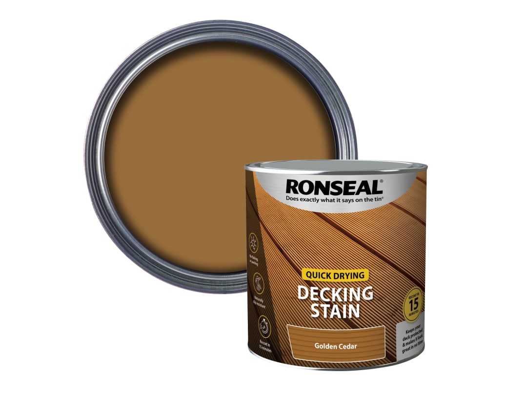 Ronseal Quick Drying Decking Stain Golden Cedar 2.5 litre 39074