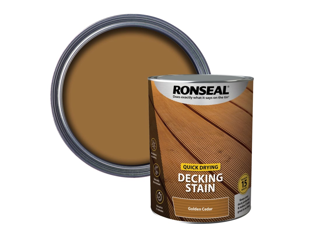 Ronseal Quick Drying Decking Stain Golden Cedar 5 litre 39081