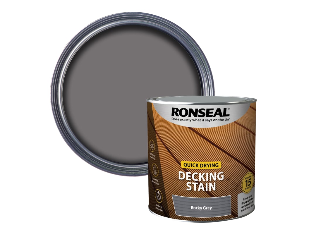 Ronseal Quick Drying Decking Stain Rocky Grey 2.5 litre 39078