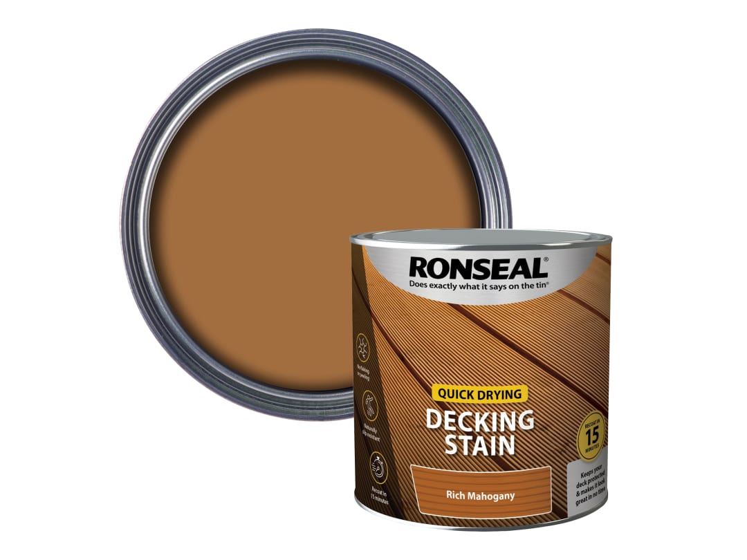 Ronseal Quick Drying Decking Stain Rich Mahogany 2.5 litre 39076