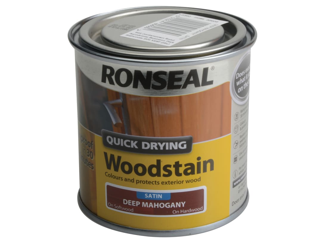 Ronseal Woodstain Quick Dry Satin Deep Mahogany 250ml 30608