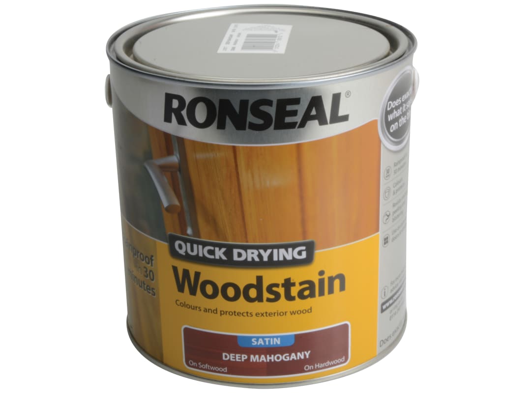 Ronseal Quick Drying Woodstain Satin Deep Mahogany 2.5 litre 30945