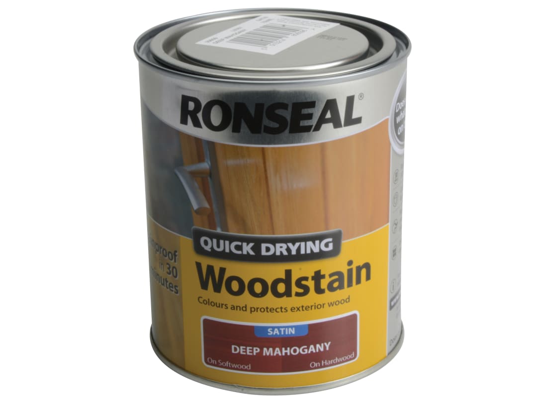 Ronseal Woodstain Quick Dry Satin Deep Mahogany 750ml 30609