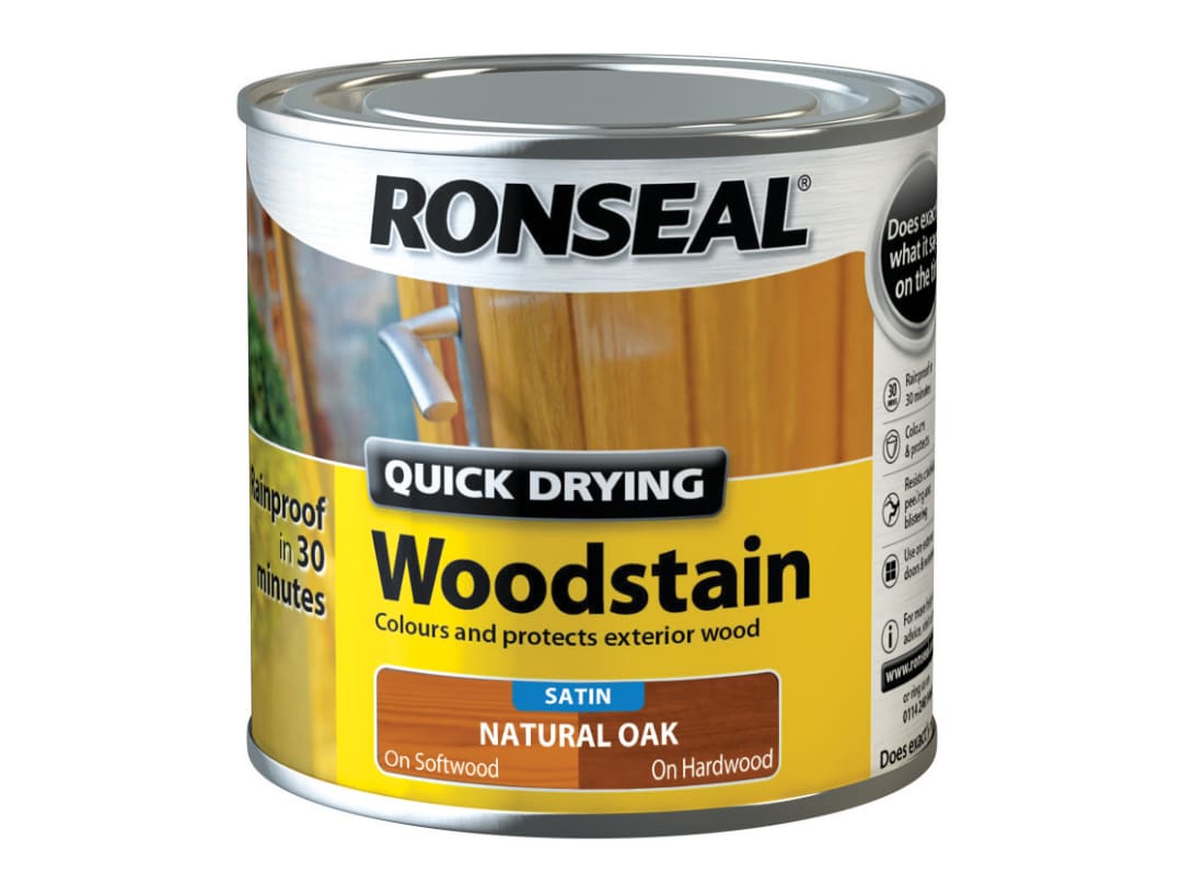 Ronseal Woodstain Quick Dry Satin Natural Oak 250ml 36945