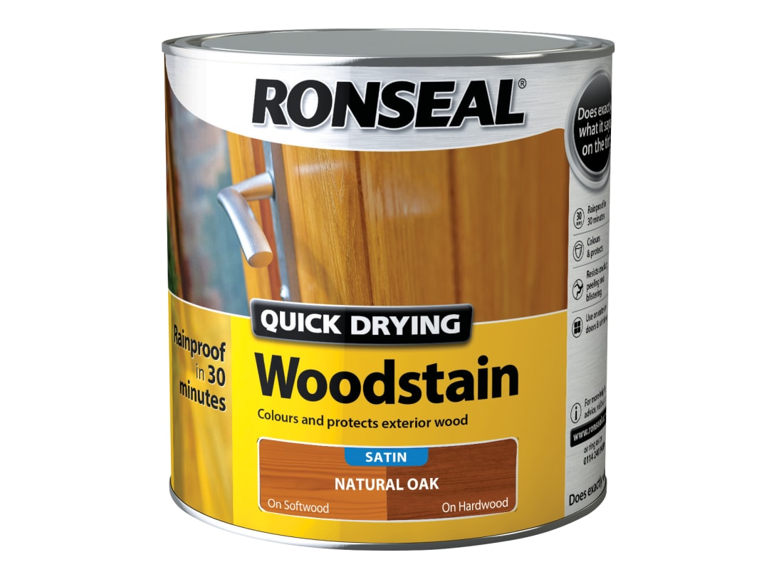Ronseal Quick Drying Woodstain Satin Natural Oak 2.5 litre 36947