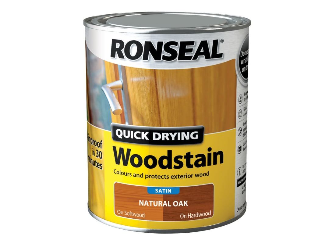 Ronseal Woodstain Quick Dry Satin Natural Oak 750ml 36946