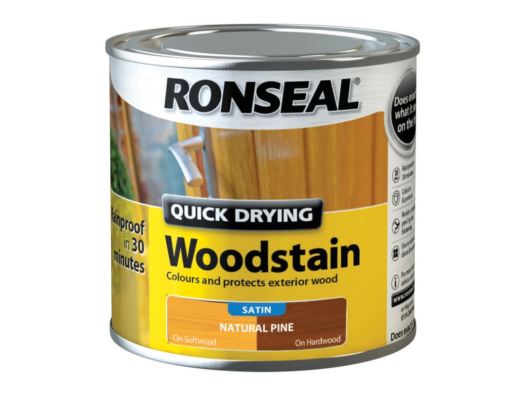 Ronseal Woodstain Quick Dry Satin Pine 250ml 37535